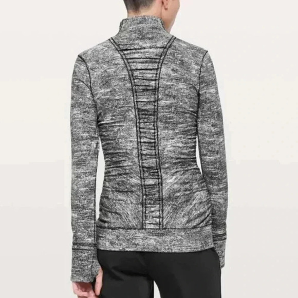 Lululemon Cypress Kiss Grey 1/2 Zip Long Sleeve Pullover Ruched Sweater Shirt - Picture 2 of 6